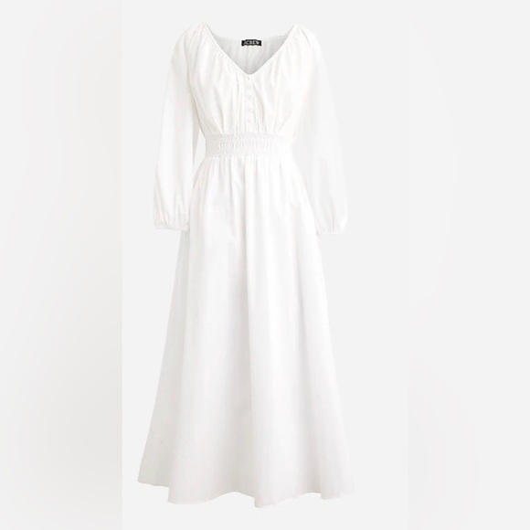 J. Crew Dresses Jcrew Vneck Midi Dress In Cotton Poplin Poshmark